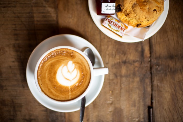 Cappuccino and scones at Caffè Nero Camden Street, Dublin