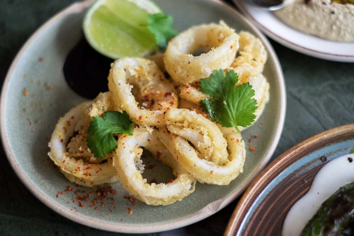 Fried Calamari in Chickpea Flour. From the streets of Istanbul to London: an authentic Turkish meal at Yosma in Marylebone