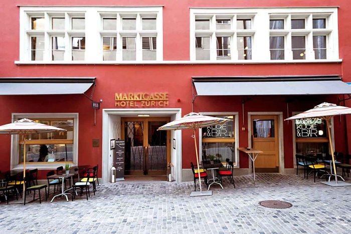 Marktgasse Hotel is housed in one of Zurich’s oldest inns in the district of Niederdorf, on the eastern bank of the Limmat river.