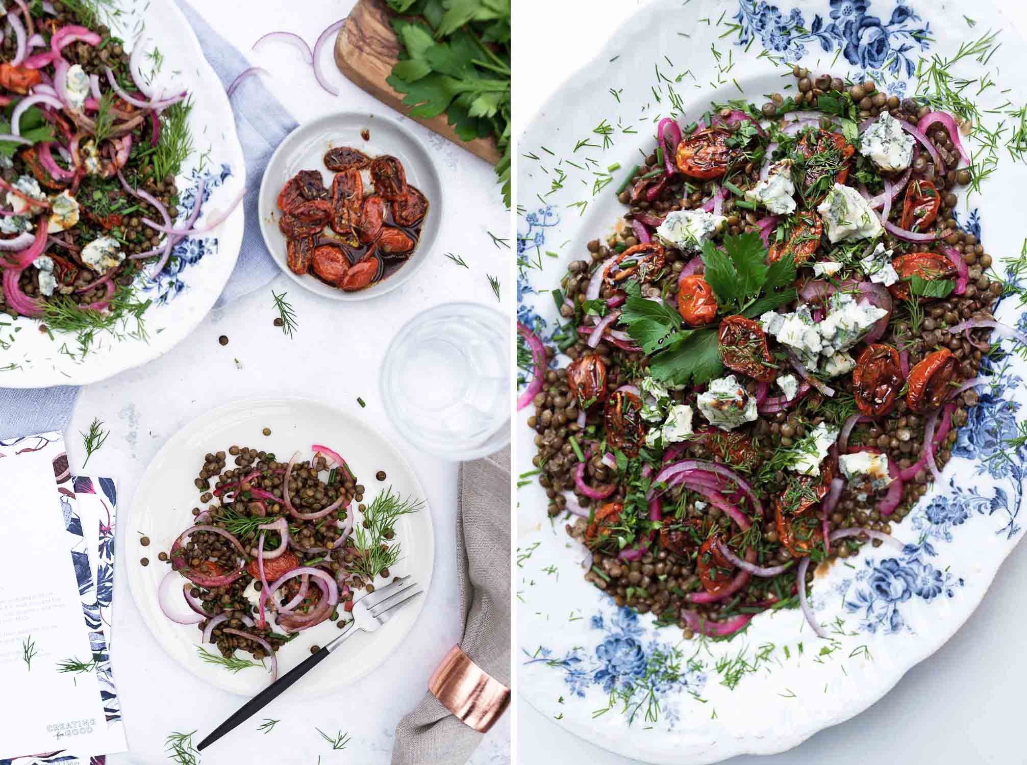 Yotam Ottolenghi recipe for Castelluccio lentils with tomatoes and Gorgonzola Salad