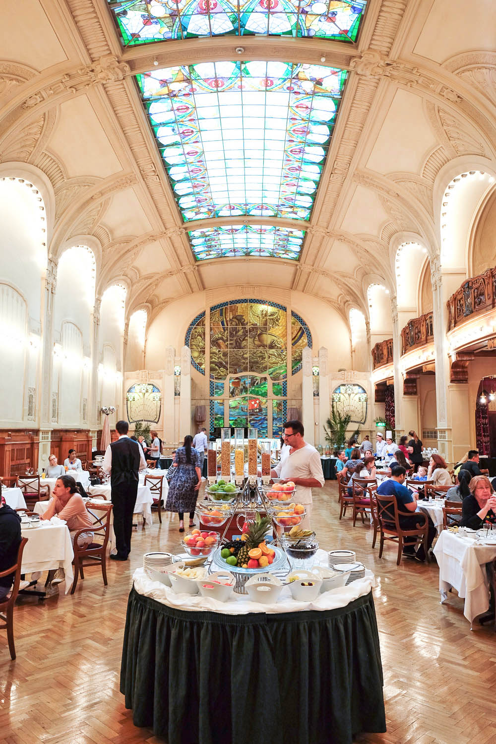 The Art Nouveau-style restaurant L'Europe at Belmond Grand Hotel Europe in Saint Petersburg, Russia