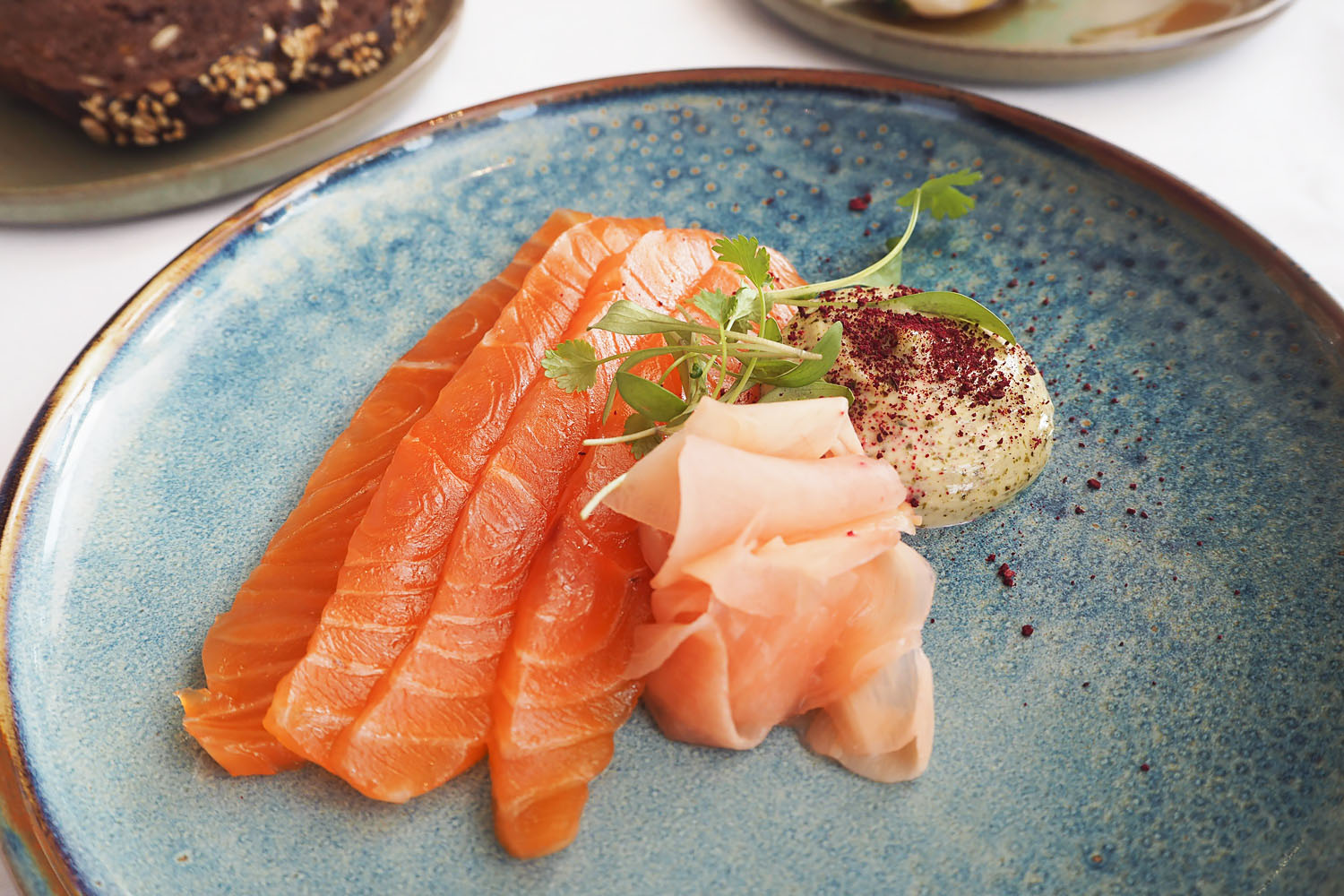 Kombu cured Salmon - A Michelin starred Brunch menu at Galvin at Windows, 28th floor of Hilton Park Lane hotel, London