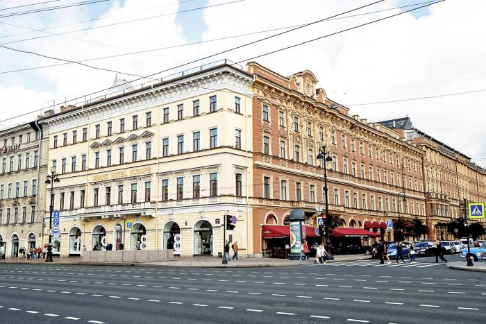 Nievsky Prospekt and the Belmond Grand Hotel Europe in Saint Petersburg, Russia